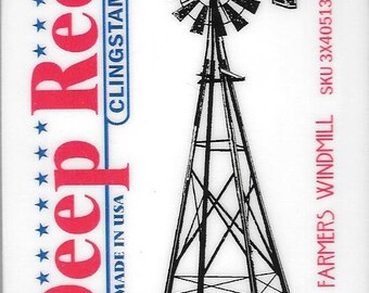 Deep Red Cling Stamps --  Farmers Windmill -- NEW -- (#2813)