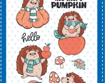 Whimsy Stamps --  Fall Hedgehogs -- NEW  -- (#4492)
