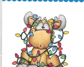 Whimsy Stamps --    Moose Tangle   -- NEW  -- (#3711)