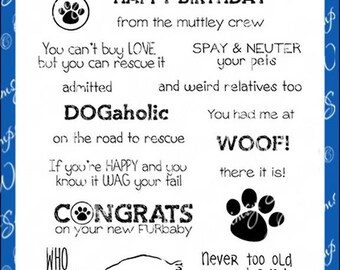 Whimsy Stamps --  Adopt Don't Shop DOGS  -- NEW  -- (#3137)