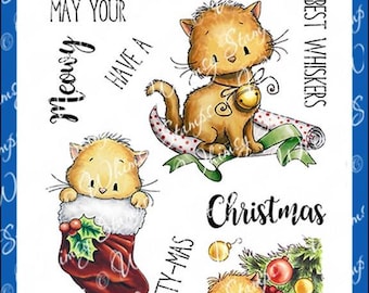 Whimsy Stamps -- Meowy Kitty-mas -- NEW  -- (#2580)