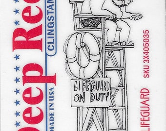 Deep Red Cling Stamps --     Lifeguard    -- NEW -- (#3808)