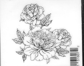 Deep Red Cling Stamps -- Carnation Blossoms  -- NEW -- (#2954)