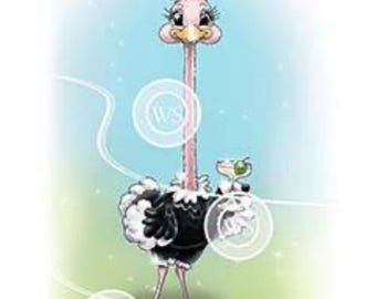 Whimsy Stamps -- Stretchy Ostrich  -- NEW -- (#4588)