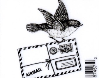 Deep Red Cling Stamps -- Bluebird Airmail  -- NEW -- (#4479)