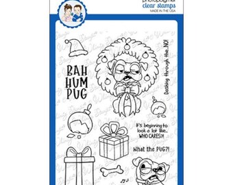 Whimsy Stamps -- Bah Hum PUG   -- NEW  -- (#4363)