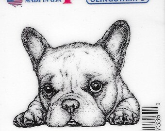 Deep Red Cling Stamps --    French Bulldog    -- NEW -- (#3838)