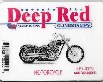 Deep Red Cling Stamps --    Motorcycle    -- NEW -- (#3822)