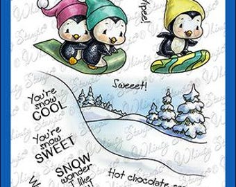 Whimsy Stamps --   Penguin Snow Day  -- NEW  -- (#4316)