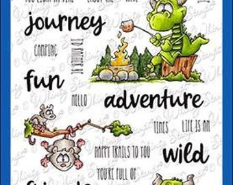 Whimsy Stamps --   Camping Dragons   -- NEW  -- (#3605)