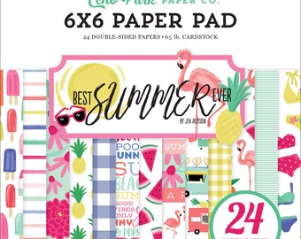 6 x 6 Paper Pad ~ Best Summer Ever ~ Double sided NEW (#3680)