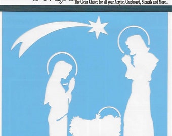 Clear Scraps Designer Stencil -- New -- Nativity -- (#3555)