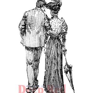 Deep Red Cling Stamps --    Romantic Stroll  -- NEW -- (#4685)