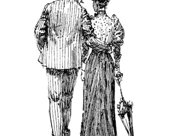 Deep Red Cling Stamps --    Romantic Stroll  -- NEW -- (#4685)