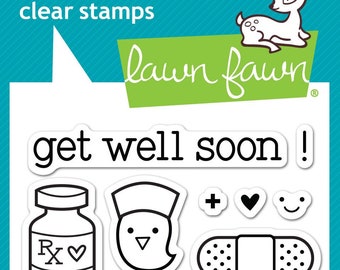 Lawn Fawn --   Get Well Soon  -- NEW -- (#4187)