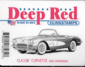 Deep Red Cling Stamps -- Classic Corvette  -- NEW -- (#2427)