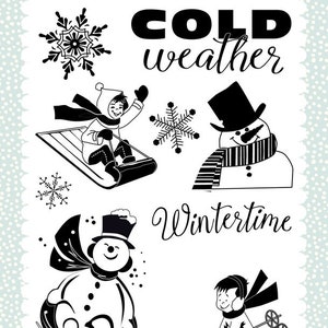 Carta Bella Cling Stamps --  Wintertime  -- NEW -- (#3333)