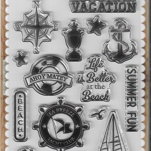 Carta Bella Cling Stamps -- Sea Breeze Stamp Set -- NEW -- (#3387)