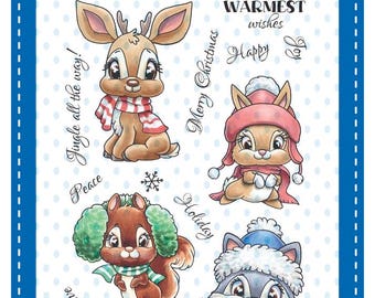 Whimsy Stamps --    Christmas in the Woods   -- NEW -- (#4610)