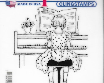 Deep Red Cling Stamps --  Piano Solo      -- NEW -- (#3823)
