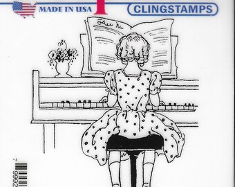 Deep Red Cling Stamps --  Piano Solo      -- NEW -- (#3823)