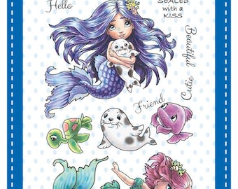 Whimsy Stamps --  Mermaid Friends    -- NEW  -- (#4718)