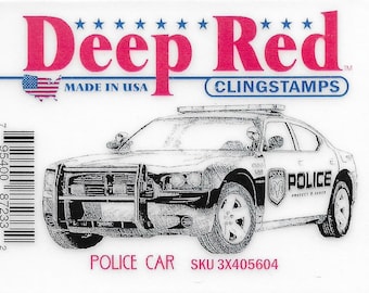 Deep Red Cling Stamps --   Police Car    -- NEW -- (#3405)