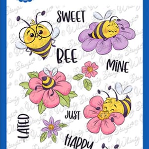 Whimsy Stamps --  Bee Happy  -- NEW  -- (#4369)