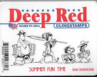 Deep Red Cling Stamps --  Summer Fun Time  -- NEW -- (#2422)