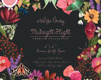 6 x 6 Paper Pad ~  Midnight Flight  ~ Double sided  - NEW (#4341)