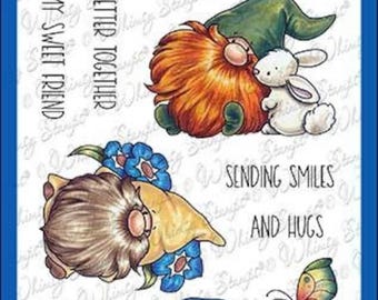 Whimsy Stamps --    Gnome Think Spring   -- NEW  -- (#4249)
