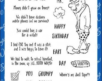 Whimsy Stamps --   Old Geezer   -- NEW  -- (#4263)