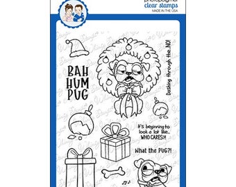 Whimsy Stamps -- Bah Hum PUG   -- NEW  -- (#4363)