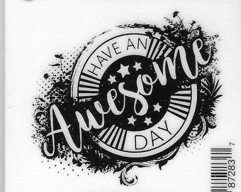 Deep Red Cling Stamps --     Awesome Day   -- NEW -- (#3843)