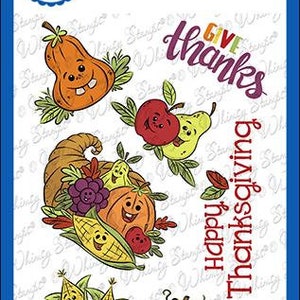 Whimsy Stamps -- Cornucopia del Ringraziamento -- NUOVO -- (#4093)
