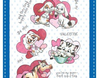 Whimsy Stamps --  Valentine Pets and Puns  -- NEW  -- (#4510)