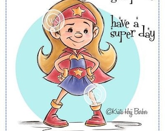 Whimsy Stamps --    Super Girl  -- NEW -- (#3760)