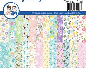 6 x 6 Paper Pad ~   Eggstra Bunnies   ~ Double sided NEW (#3984)