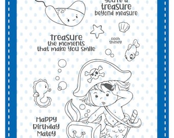 Whimsy Stamps --  Mermaid Kids Boy    -- NEW  -- (#4710)