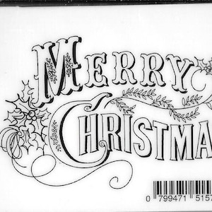 Dieprode plakstempels -- Vintage Merry Christmas -- NIEUW -- (# 2908)