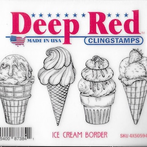 Timbri trasparenti rosso intenso -- Bordo gelato -- NUOVO -- (#3864)