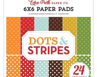 6 x 6 Paper Pad ~ Fall Dots & Stripes ~ Double sided  NEW  (#4288)