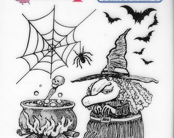 Deep Red Cling Stamps --    Witches Brew   -- NEW -- (#3862)