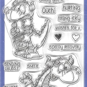 Whimsy Stamps --  Get Well Dragons     -- NEW  -- (#3617)