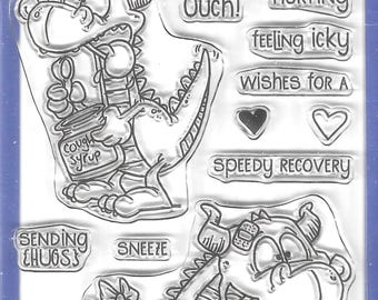 Whimsy Stamps --  Get Well Dragons     -- NEW  -- (#3617)