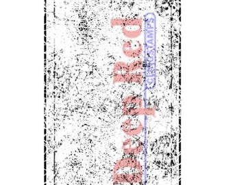 Deep Red Cling Stamps --    Grunge Ticket   -- NEW -- (#4810)