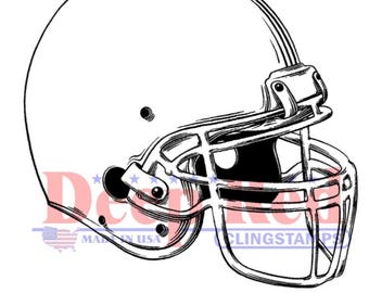 Deep Red Cling Stamps --     Football Helmet   -- NEW -- (#4689)