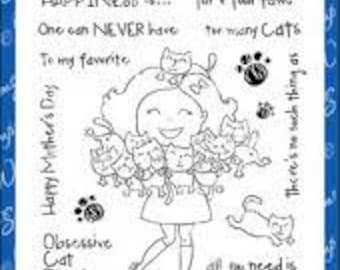 Whimsy Stamps --  Crazy Cat Lady  -- NEW  -- (#4325)