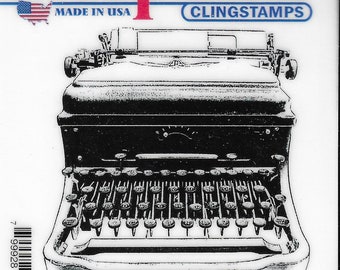 Deep Red Cling Stamps --  Classic Typewriter  -- NEW -- (#3789)