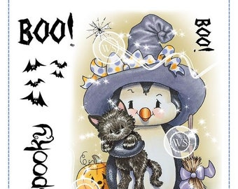 Whimsy Stamps -- Penguin Spook Nite  -- NEW -- (#2829)